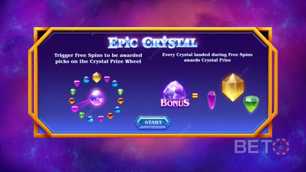 Intro-Bildschirm von Epic Crystal - Bonus & Freispiele
