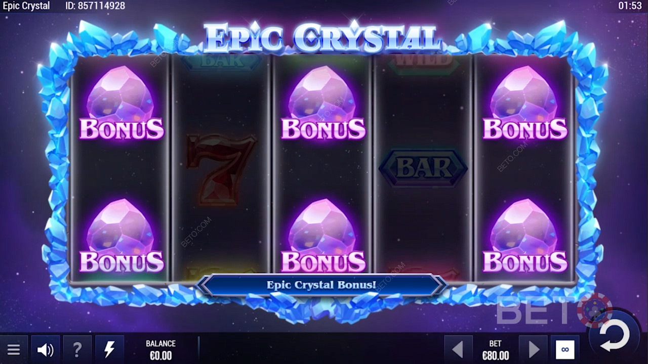 Starten Sie die Bonusrunde von Epic Crystal