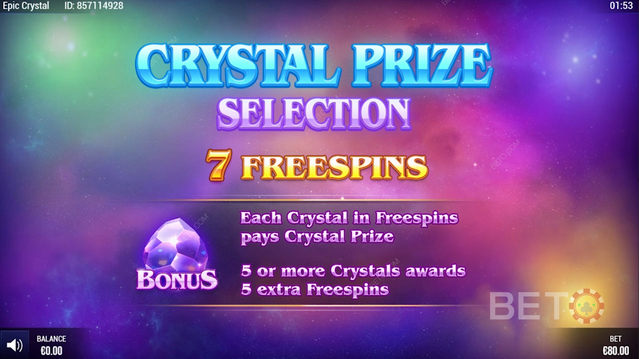 Spezielle Freispiele für Epic Crystal
