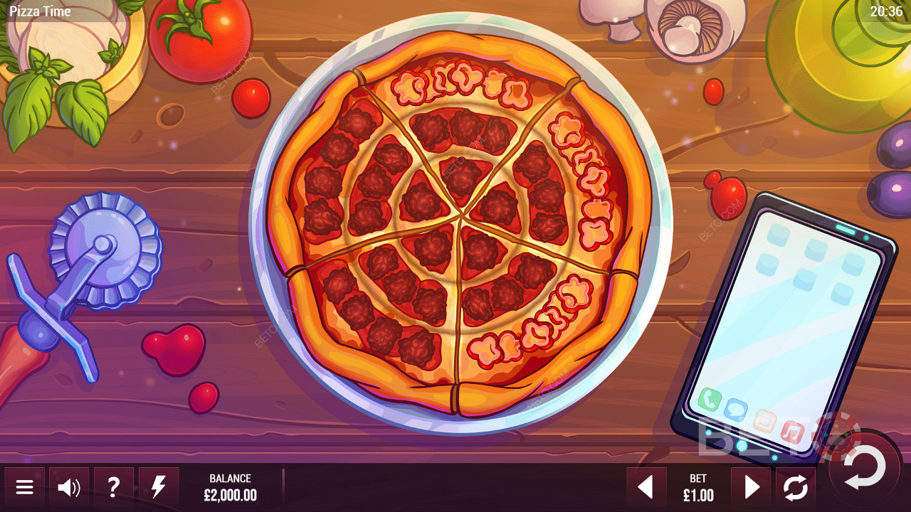 Kreisförmiges Spielfeld von Pizza Time