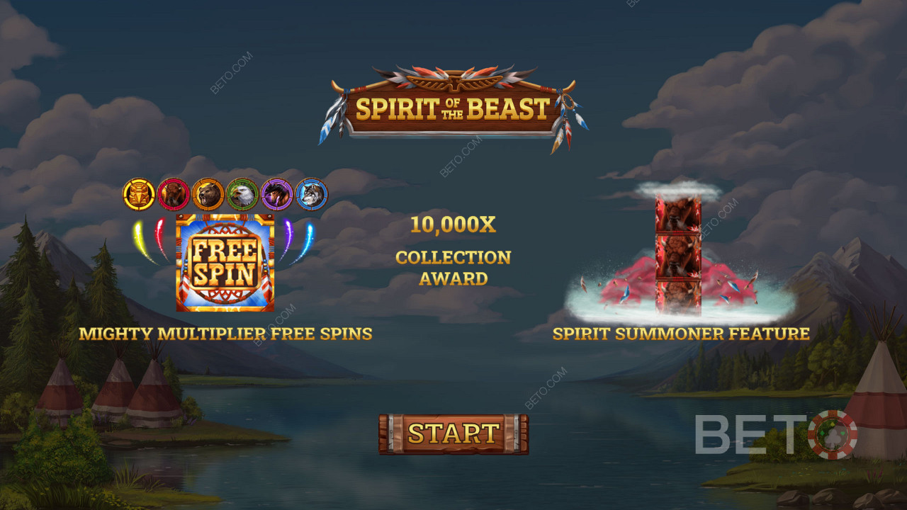 Intro-Bildschirm des Spielautomaten Spirit of the Beast