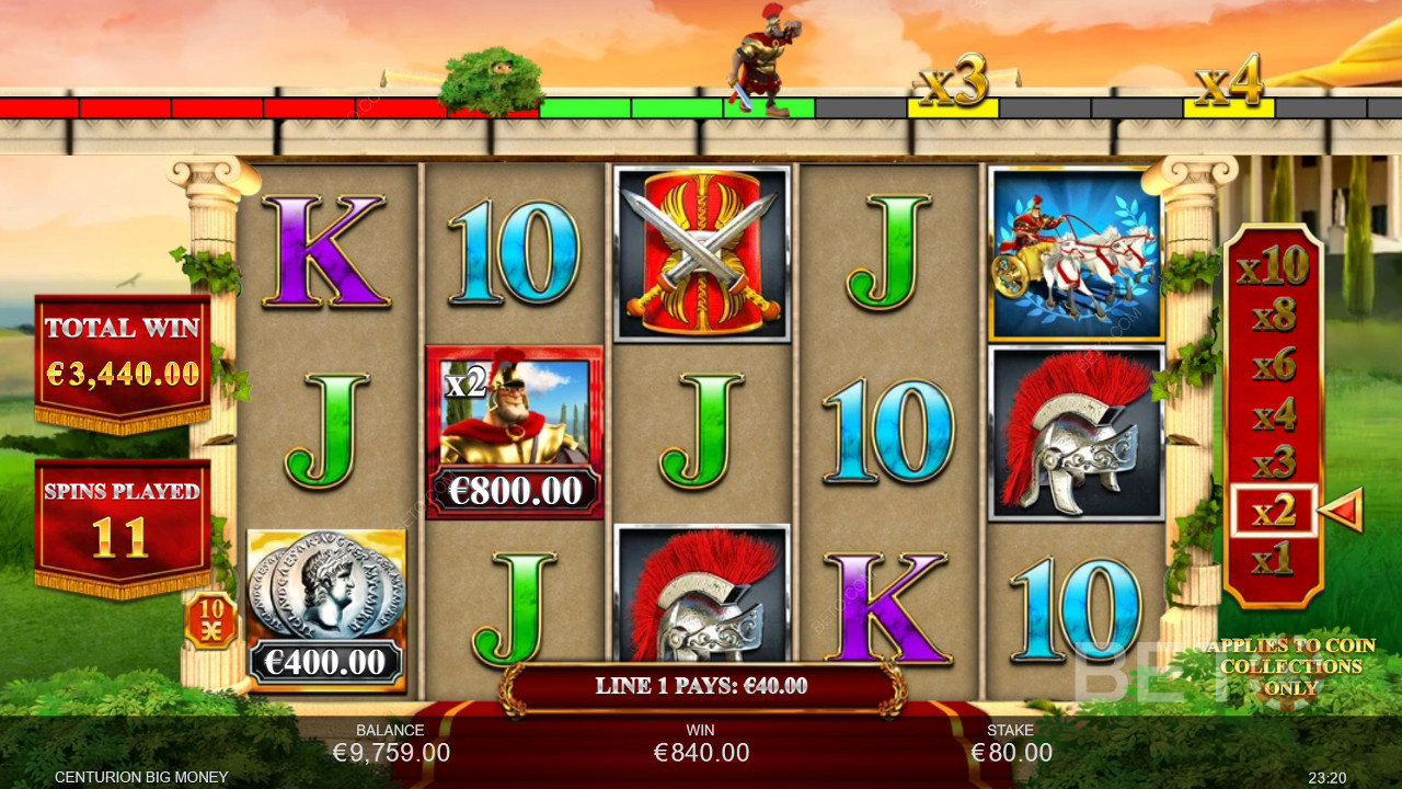 Gewinnen Sie das 2.500-fache Ihres Einsatzes im Centurion Big Money Slot!
