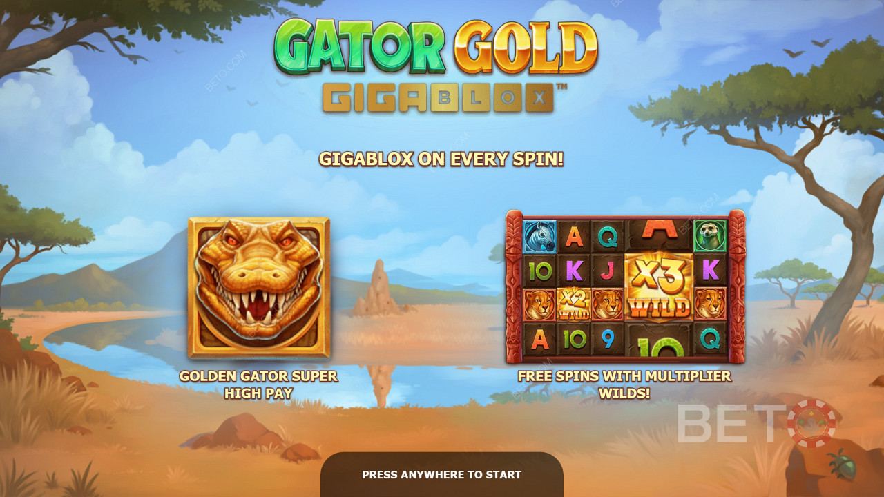 Intro-Bildschirm von Gator Gold Gigablox