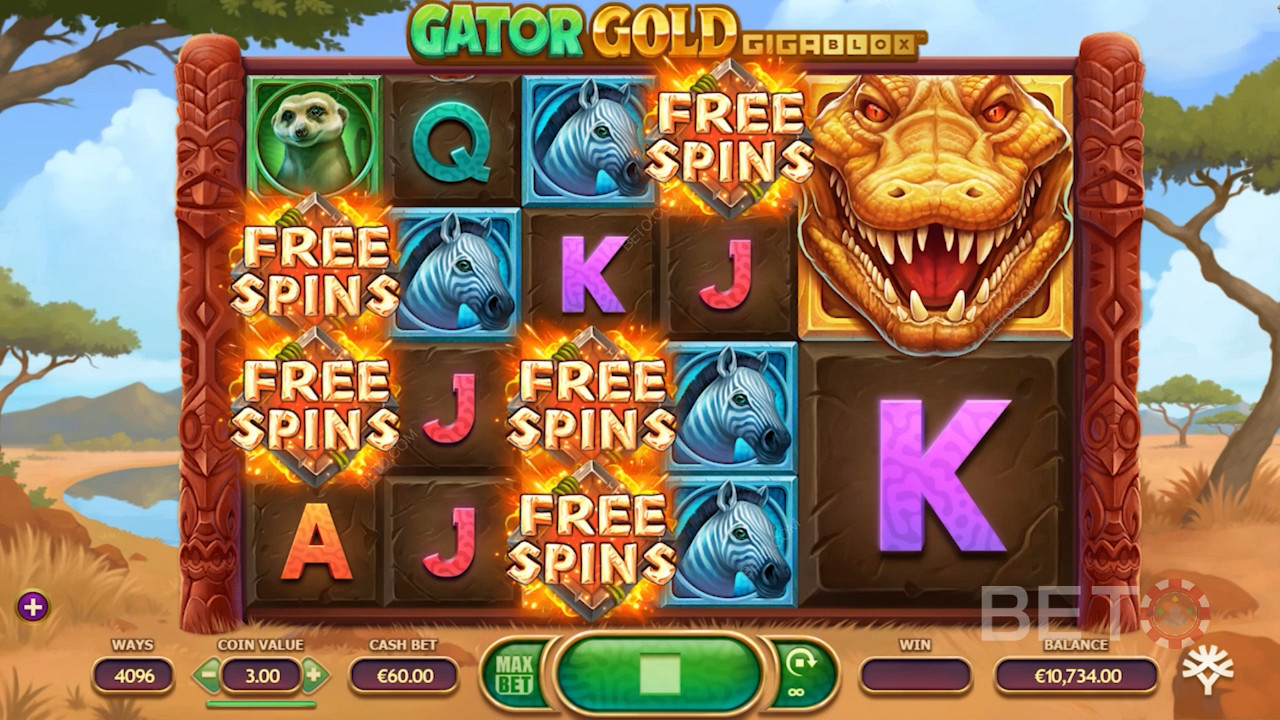 Gator Gold Gigablox - Treffen Sie den schnappenden Golden Gator Alligator mit Gewinnen bis zu x20.000!