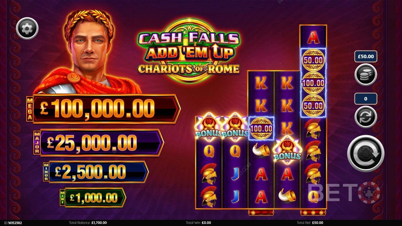 Cash Falls: Add 'Em Up Chariots of Rome Kostenlos Spielen