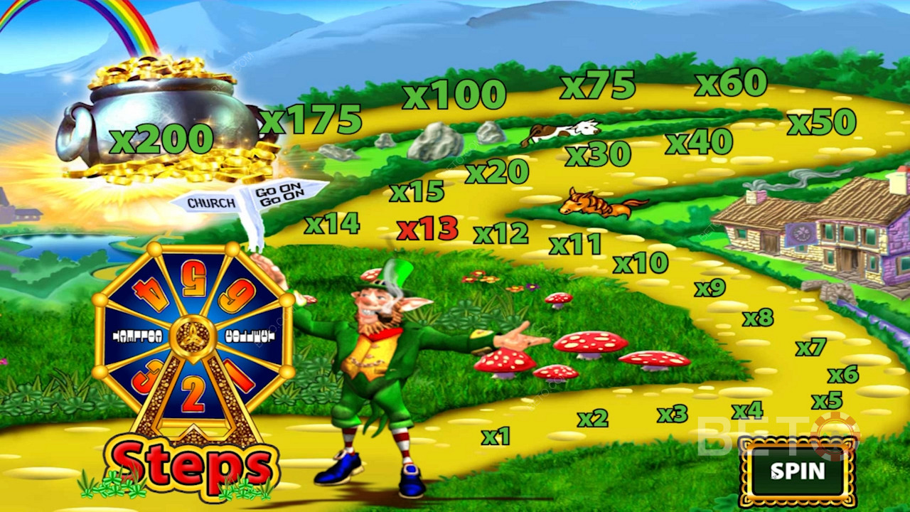 Road to Riches-Funktion im Rainbow Riches-Spielautomaten