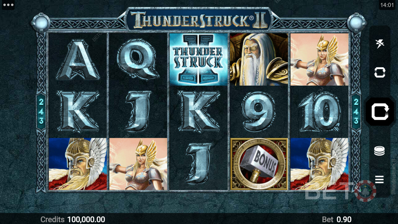 Verschiedene themenbezogene Symbole in Thunderstruck II