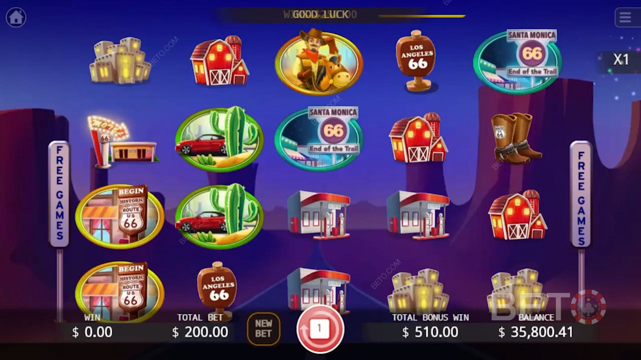 Wählen Sie Ihr Lieblings-Online-Casino und genießen Sie bis zu 20 Freispiele im Route 66 Casino-Video-Spiel