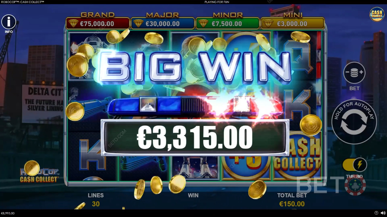 Gewinnen Sie das 1.878-fache Ihres Einsatzes im RoboCop: Cash Collect Slot!