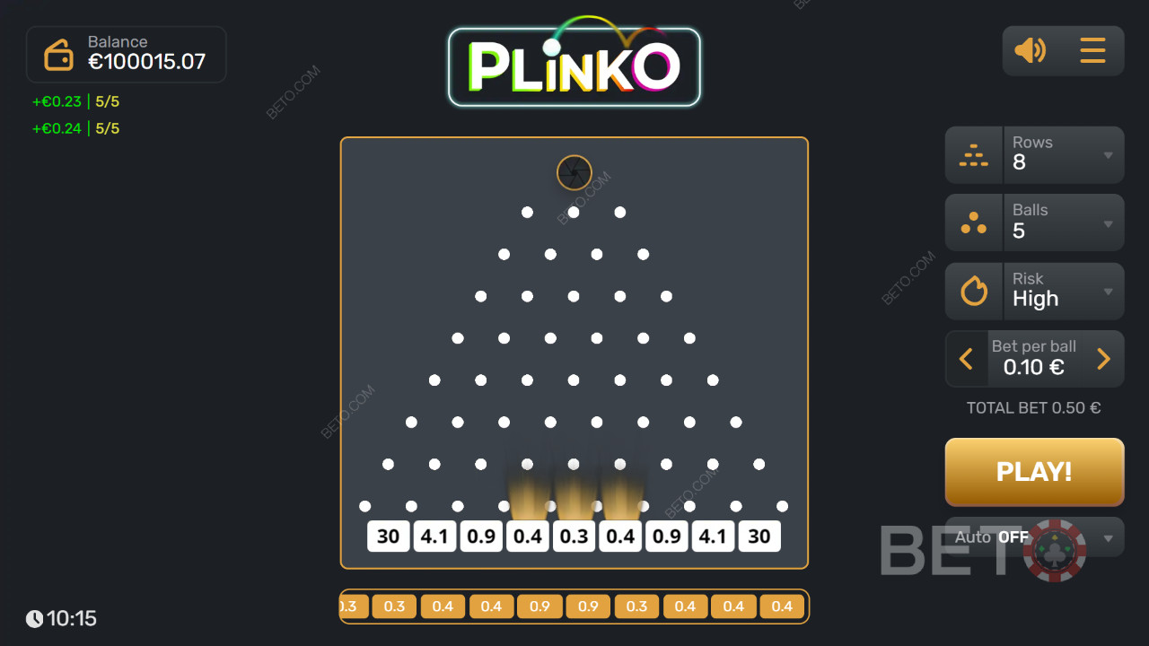 Wie man Plinko von Gaming Corps spielt