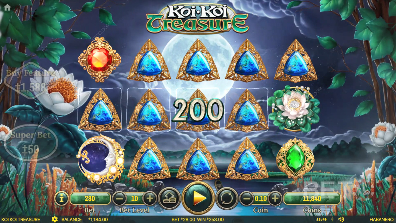 Erklärte Bonus-Features in Koi Koi Treasure von Habanero