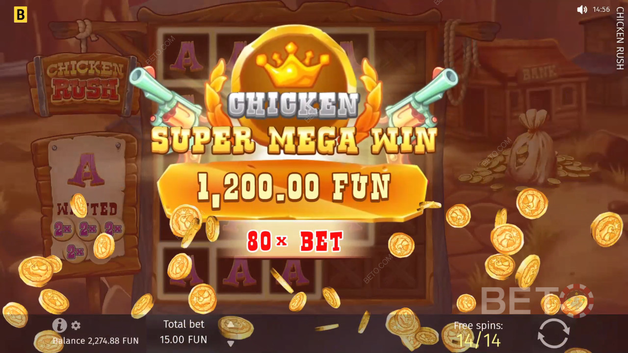 Gewinnen Sie das 5.000-fache Ihres Einsatzes beim Chicken Rush Video Slot!