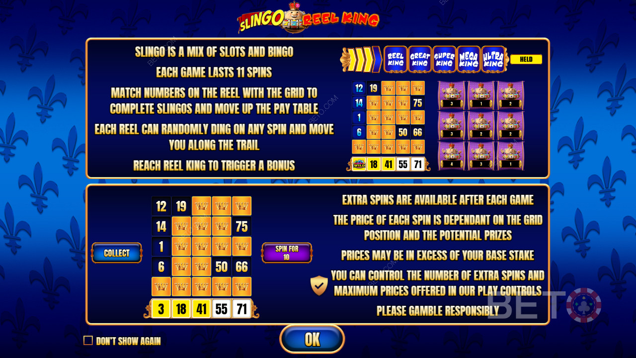 Erläuterung der Funktionen des Singo Reel King Spielautomaten