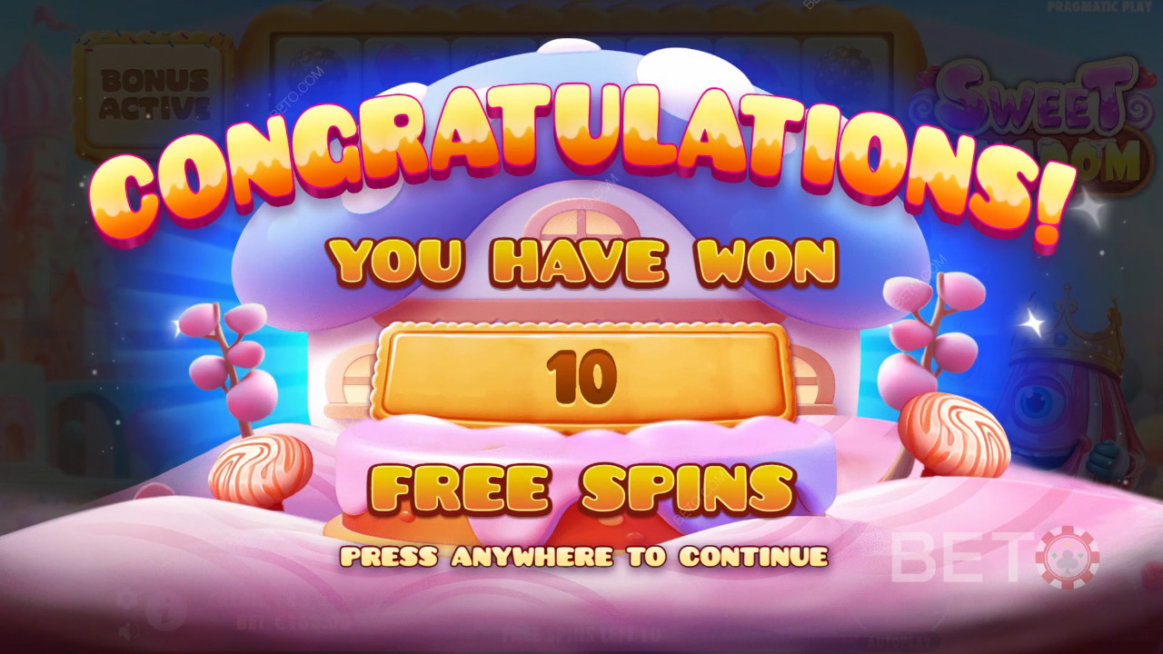 Gewinnen Sie das 10.000-fache Ihres Einsatzes im Sweet Kingdom Online Slot!