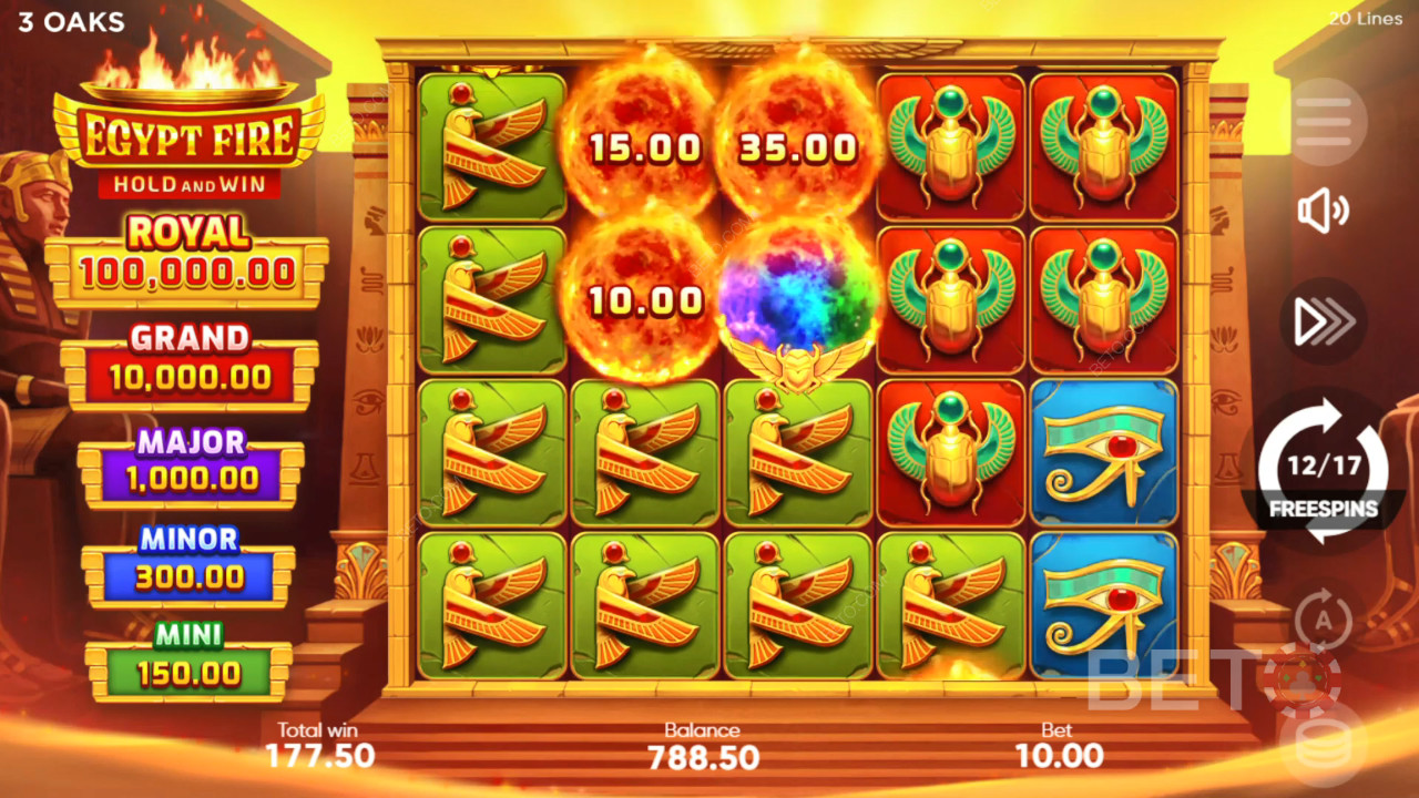 Erklärte Bonusfunktionen in Egypt Fire von 3 Oaks Gaming