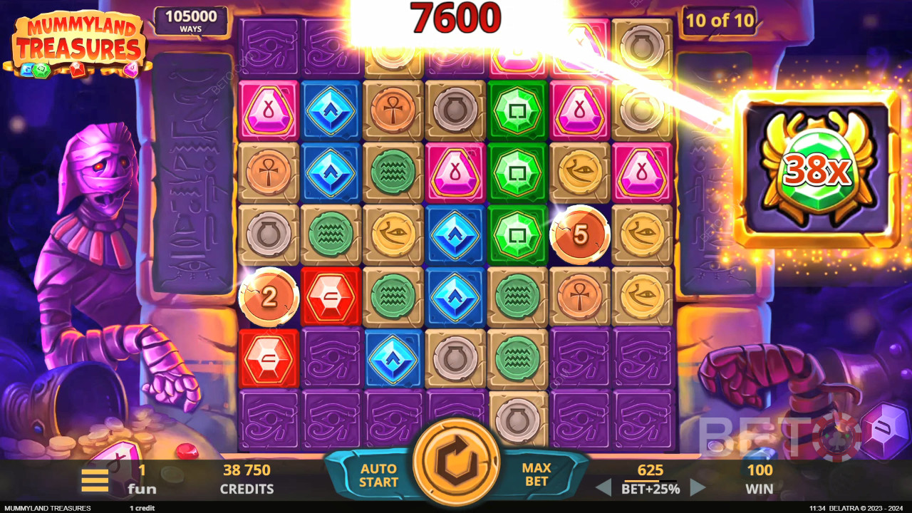 Gewinnen Sie das 25.000-fache Ihres Einsatzes im Mummyland Treasures Video Slot!