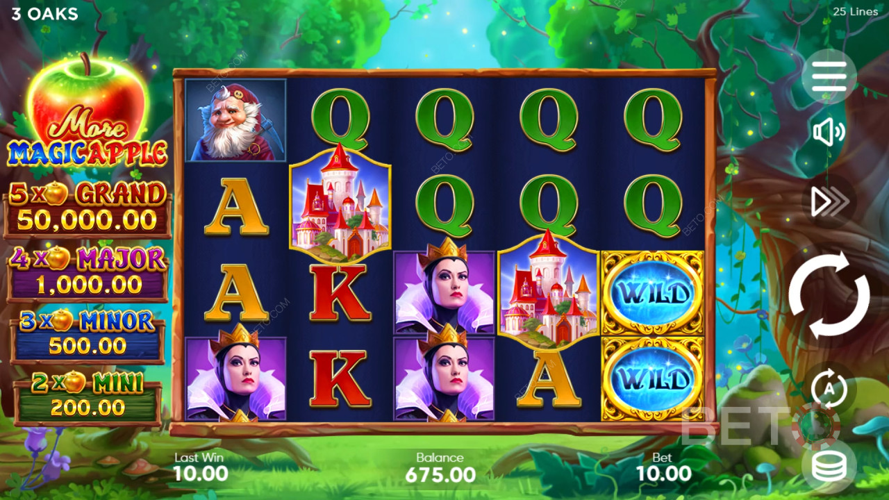 Erklärte Bonusfunktionen in More Magic Apple von 3 Oaks Gaming