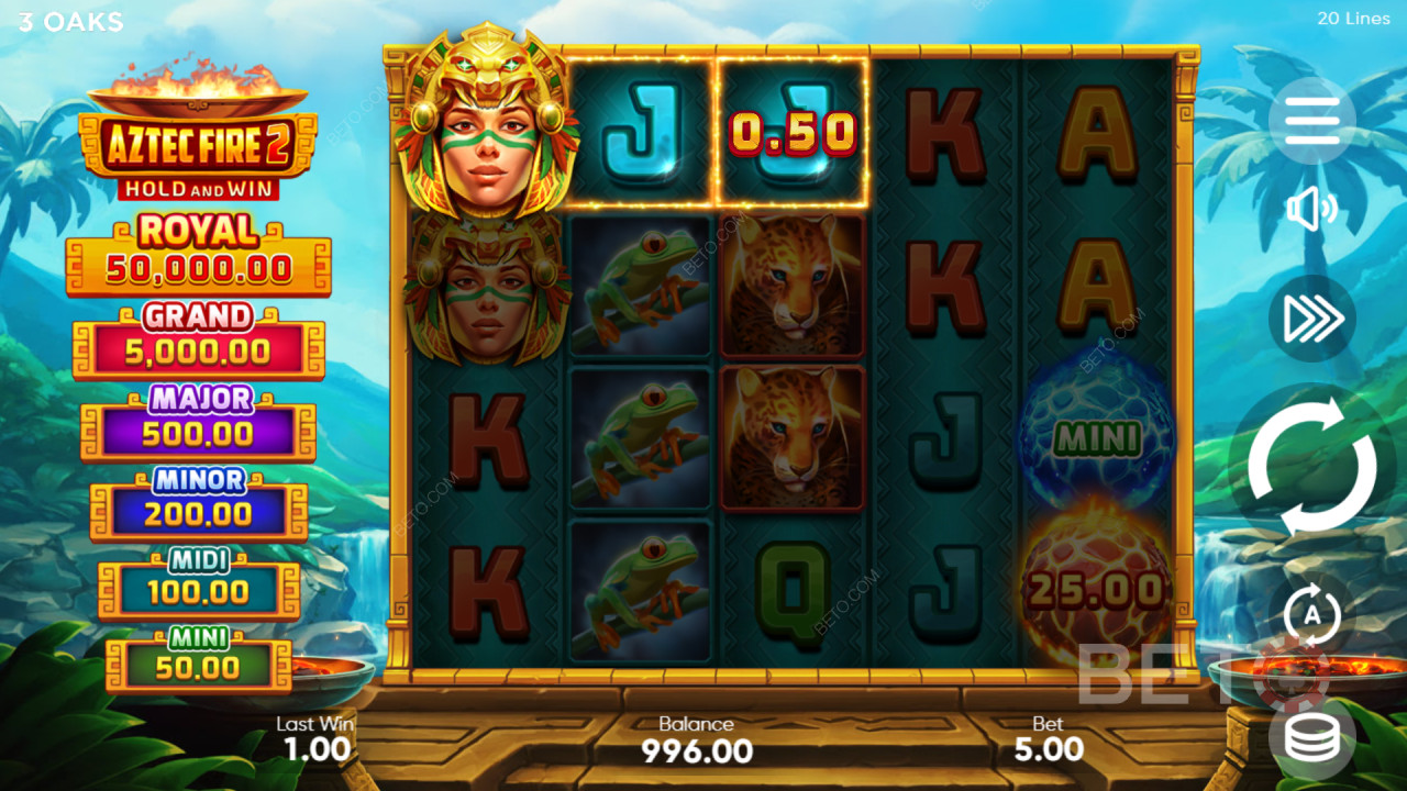 Wie man Aztec Fire 2 von 3 Oaks Gaming spielt