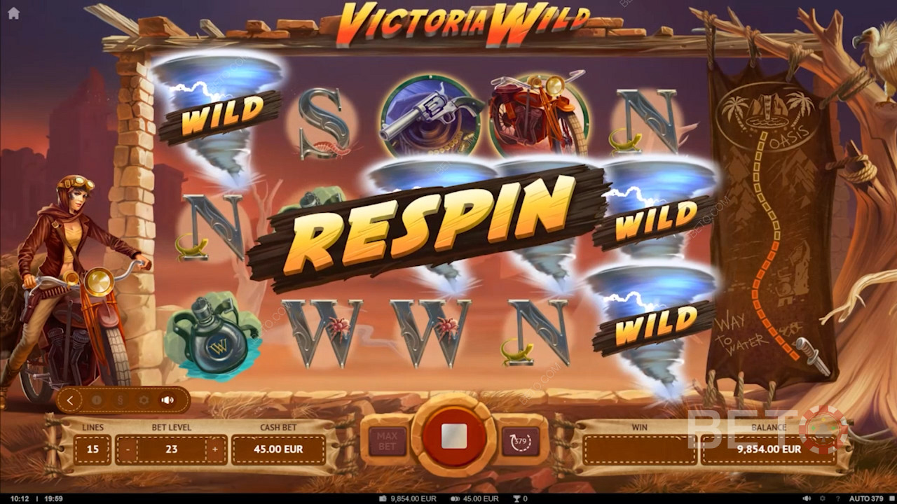 Victoria Wild Spielautomat mit verschiedenen Arten von Freispielen und einem speziellen Bonus