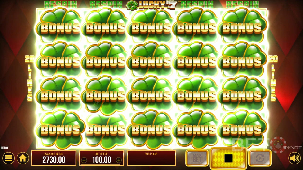 Erklärte Bonusfunktionen in Lucky 77 von SYNOT Games