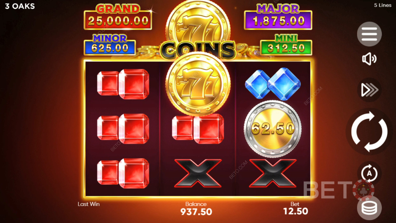 Gewinnen Sie das 6.000-fache Ihres Einsatzes im 777 Coins Video Slot!