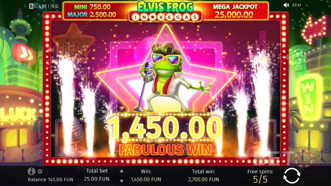 Werden Sie der nächste große Superstar von Las Vegas mit dem neuen Elvis Frog Casino Slot