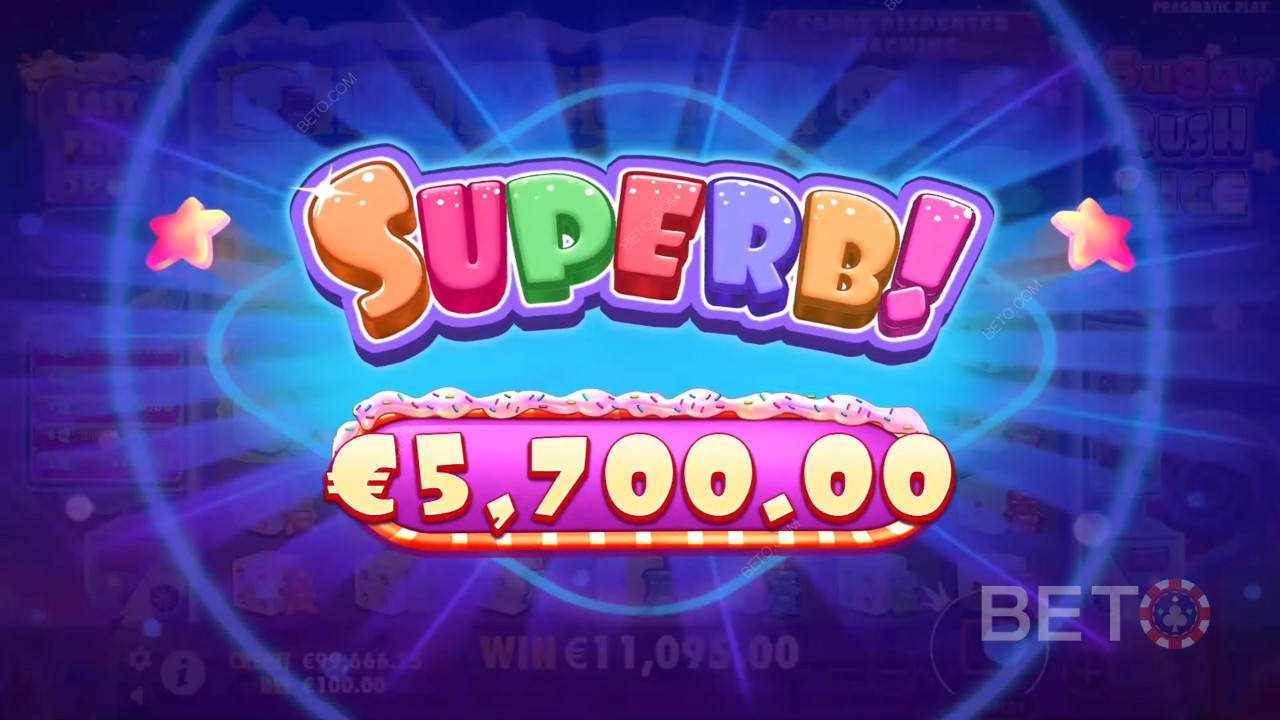Gewinnen Sie das 5.000-fache Ihres Einsatzes im Sugar Rush Dice Video Slot!