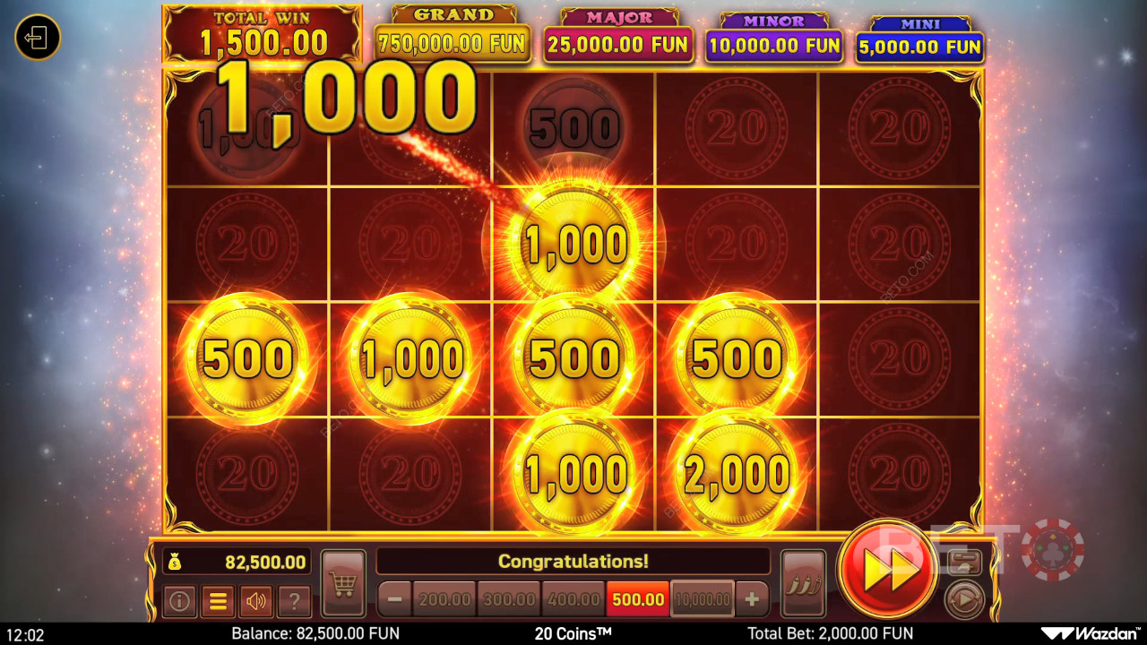 20 Münzen Überprüfung durch BETO Slots