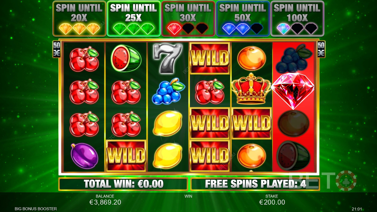 Gewinnen Sie das 833-fache Ihres Einsatzes in der Big Bonus Booster Slot Machine!
