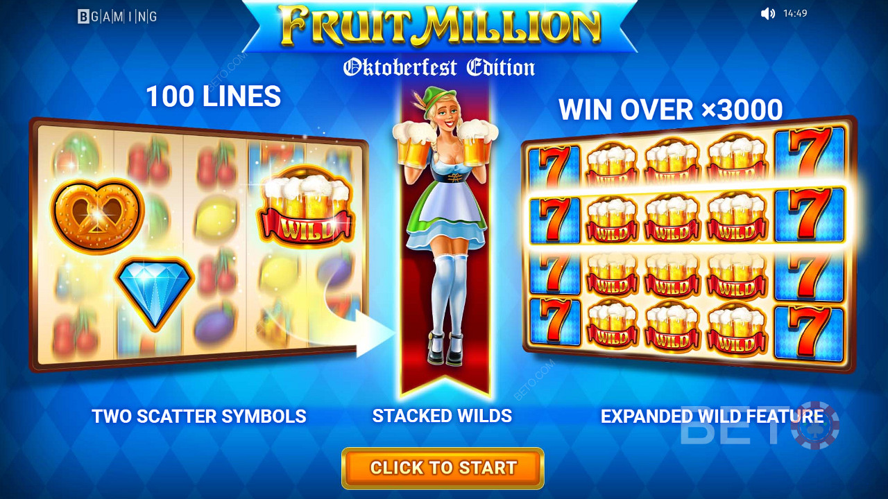 Genießen Sie verschiedene Themen in der Fruit Million Slotmaschine - Octoberfest Edition
