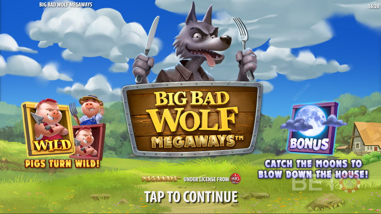 Genießen Sie das Piggy Wilds-Feature und Freispiele im Big Bad Wolf Megaways-Slot