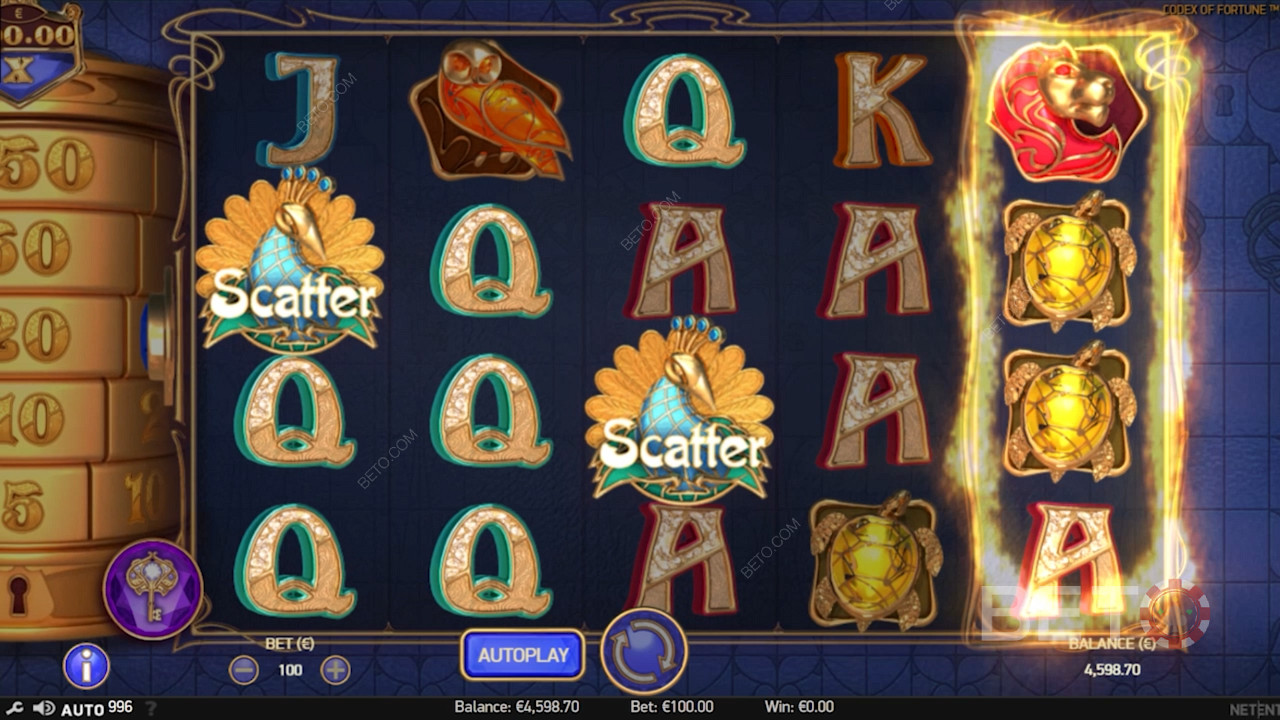 5x4-Raster im Codex of Fortune Online-Spielautomaten