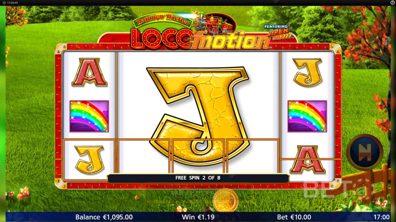 Gewinnen Sie das 1.037-fache Ihres Einsatzes im Rainbow Riches Locomotion Online Slot!