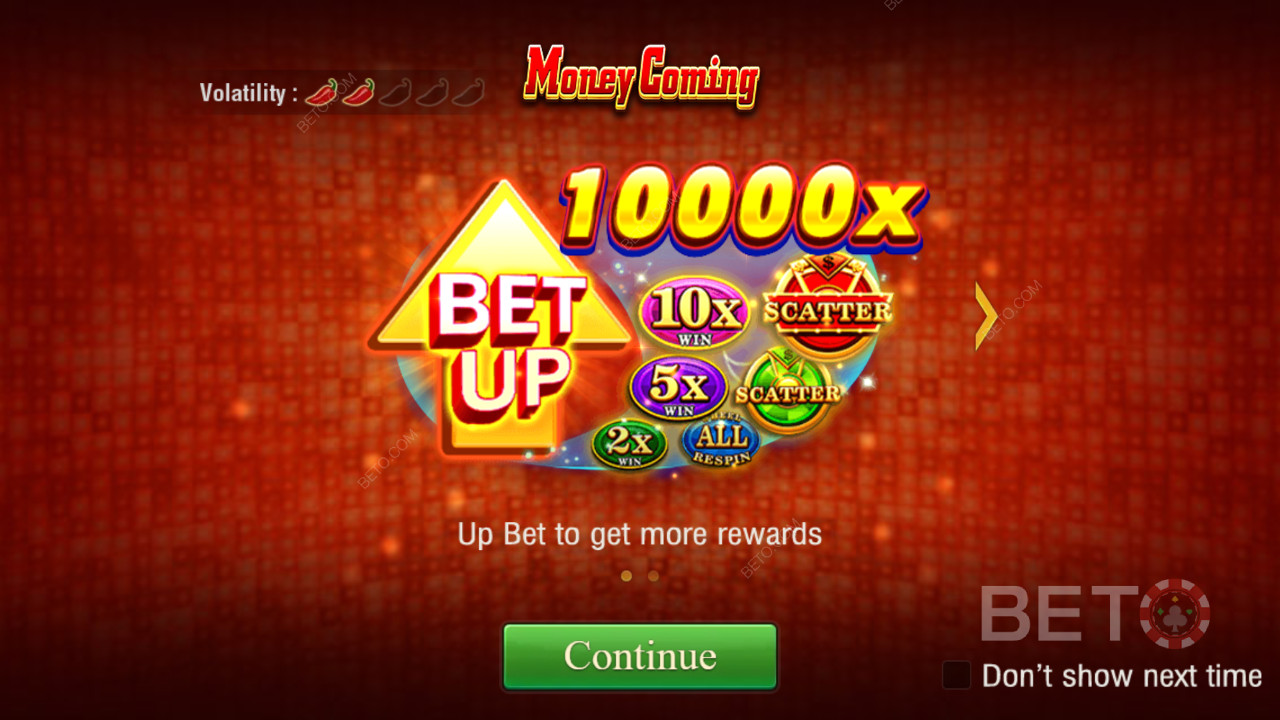 Gewinnen Sie das 10.000-fache Ihres Einsatzes im Money Coming Video Slot!