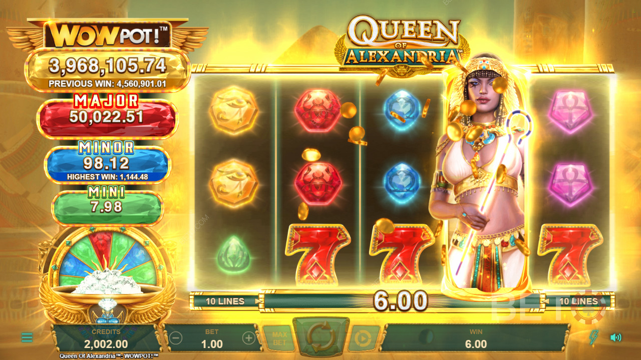 Queen of Alexandria WowPot von Neon Valley Studios ist ein cooler Fantasy-Slot