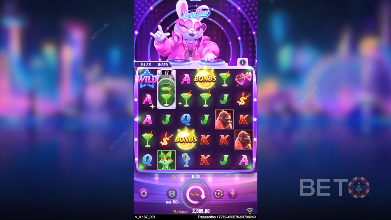 Gewinnen Sie 50000 Ihren Einsatz in der Party Star Slot Machine!