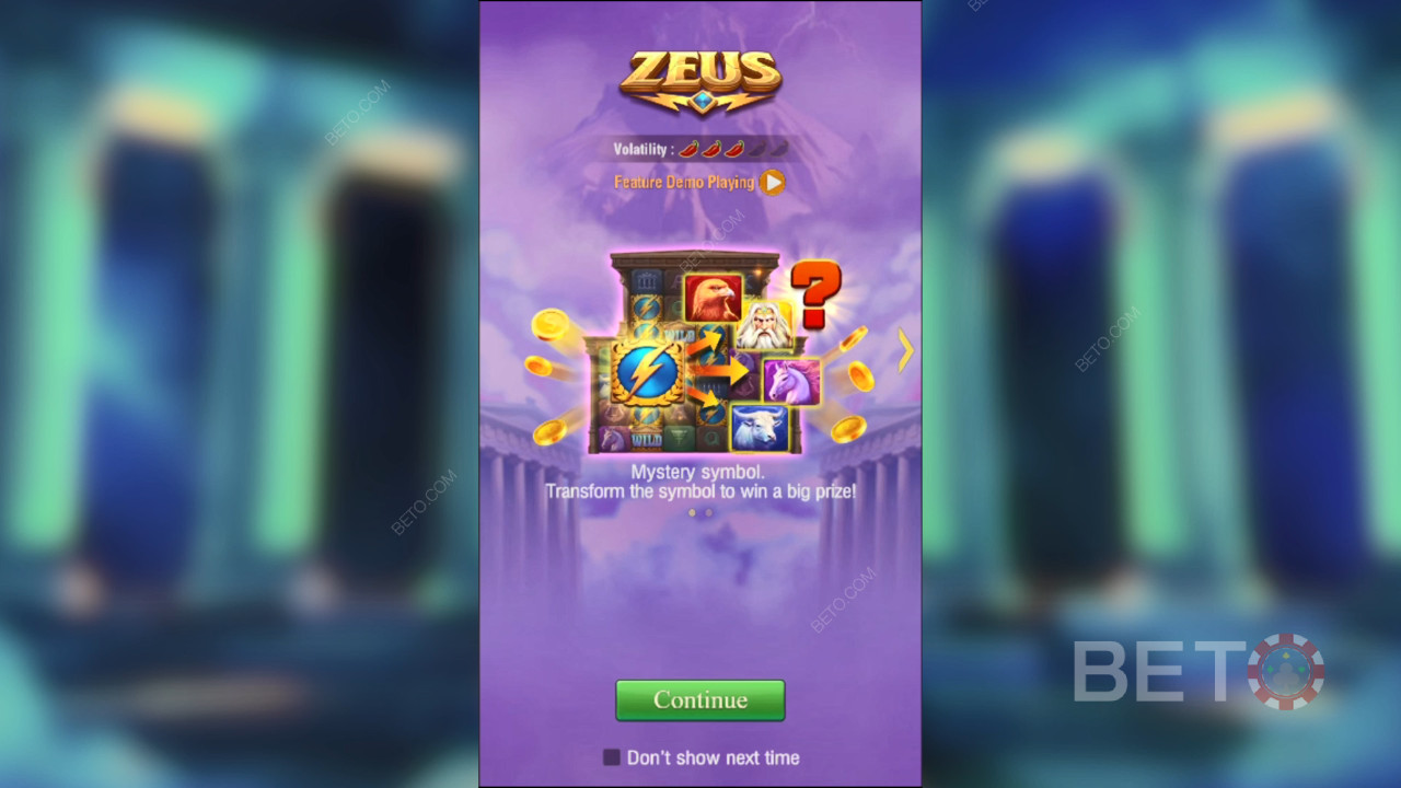 Erklärte Bonusfunktionen in Zeus von TaDa Gaming