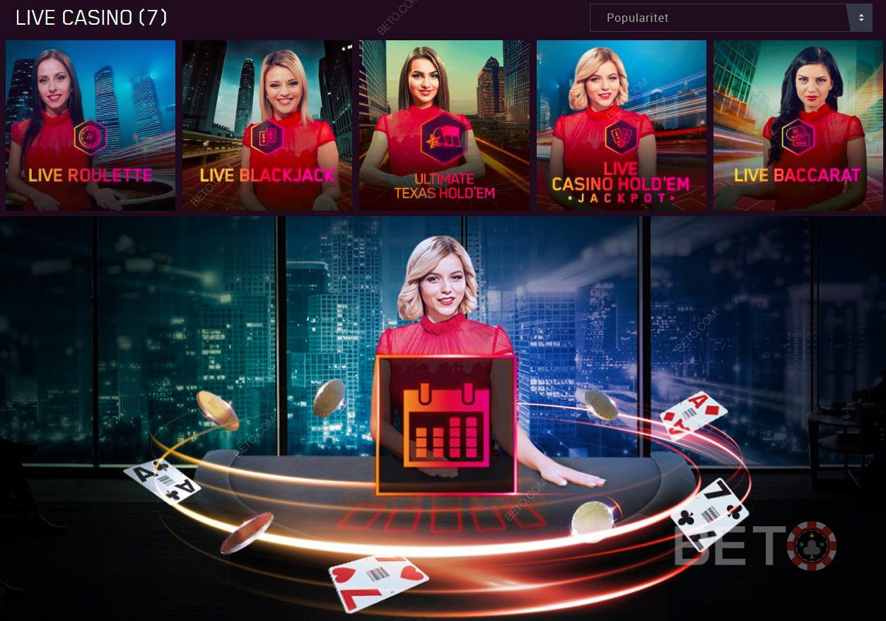 Spielen Sie Live-Dealer-Spiele im Maria Casino. Live Games online ist die Zukunft.