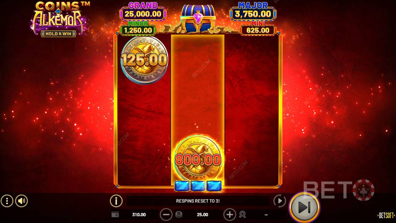 Gewinnen Sie das 3.600-fache Ihres Einsatzes im Coins of Alkemor - Hold & Win Slot!