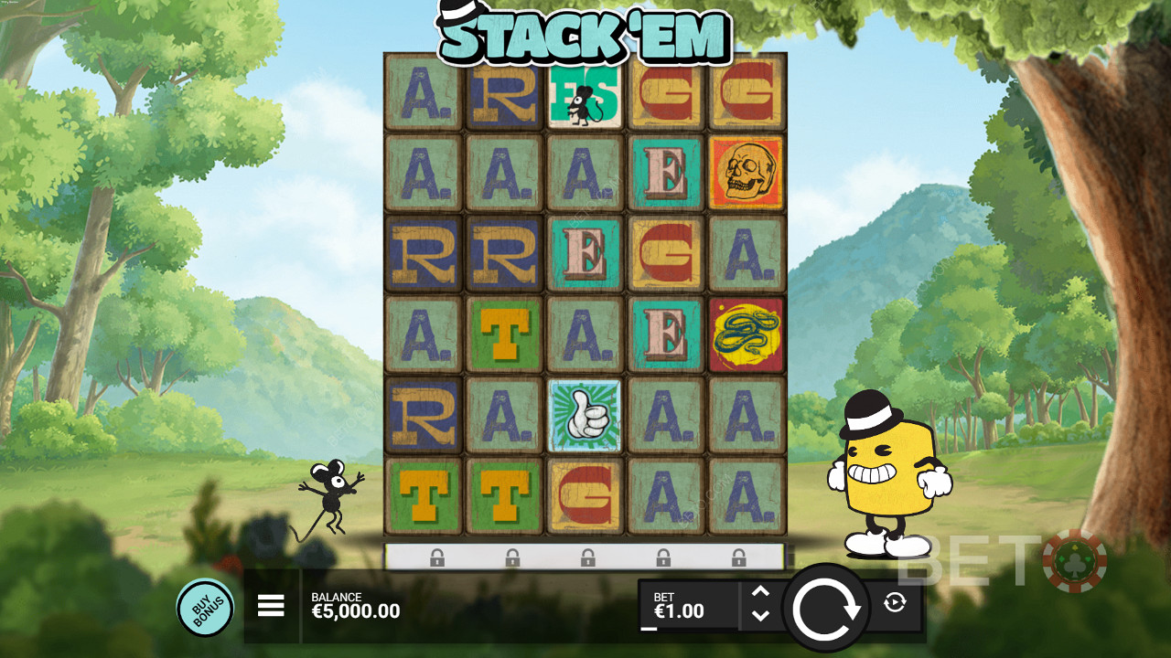 Genießen Sie das Cartoon-Thema und die innovativen Funktionen des Online-Spielautomaten Stack 