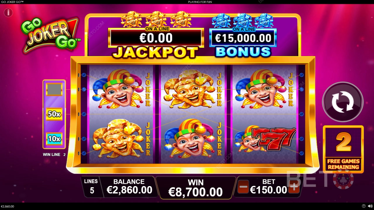 Gewinnen Sie das 1.000-fache Ihres Einsatzes in der Go Joker Go Slot Machine!