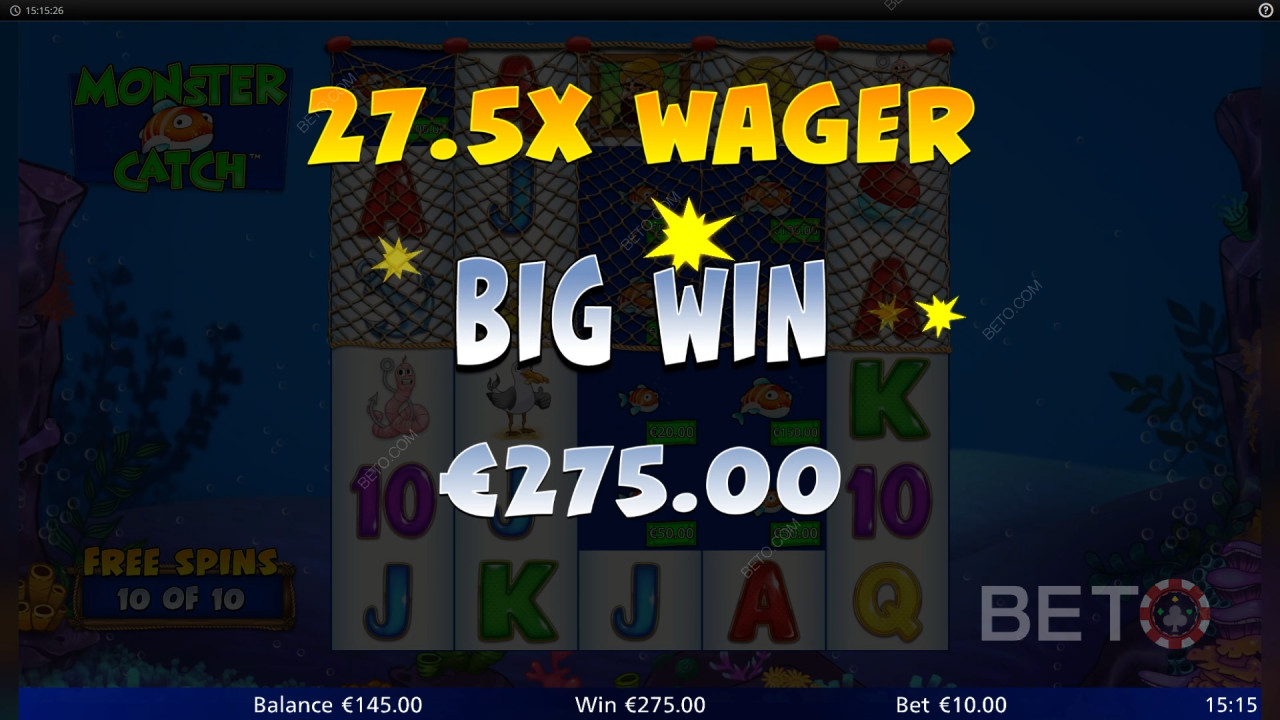 Gewinnen Sie das 736-fache Ihres Einsatzes beim Monster Catch Slot!