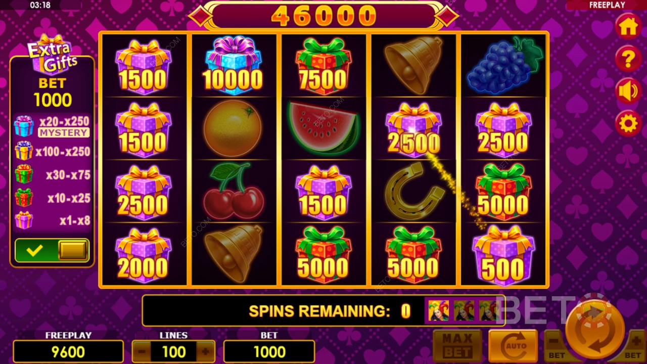 Erklärte Bonusfunktionen in Lucky Joker 100 Extra Gifts von Amatic Industries