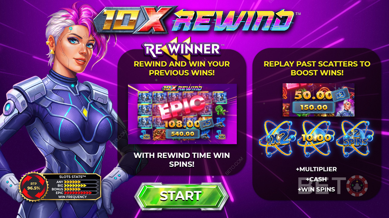 10x Rewind Slot, bei dem Sie Ihre vorherigen Gewinne zurückspulen und genießen können