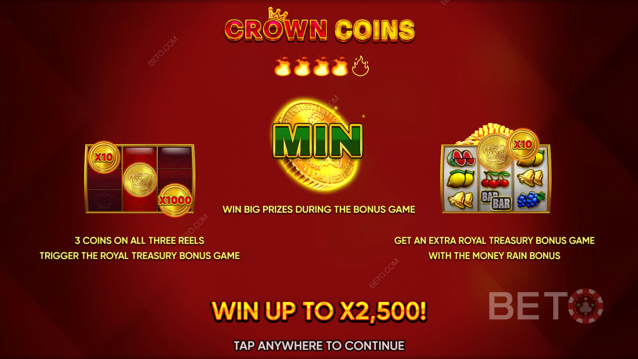 Bonus Features erklärt in Crown Coins von Endorphina