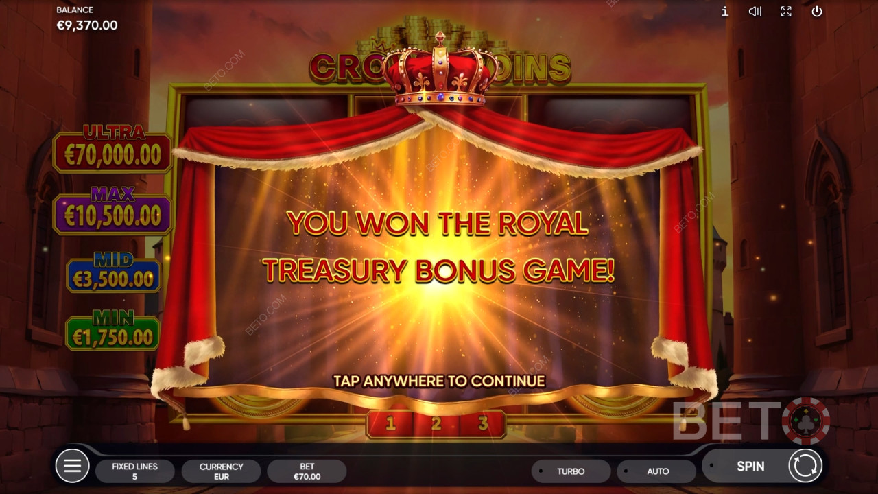 Gewinnen Sie das 2.500-fache Ihres Einsatzes im Crown Coins Slot Online!