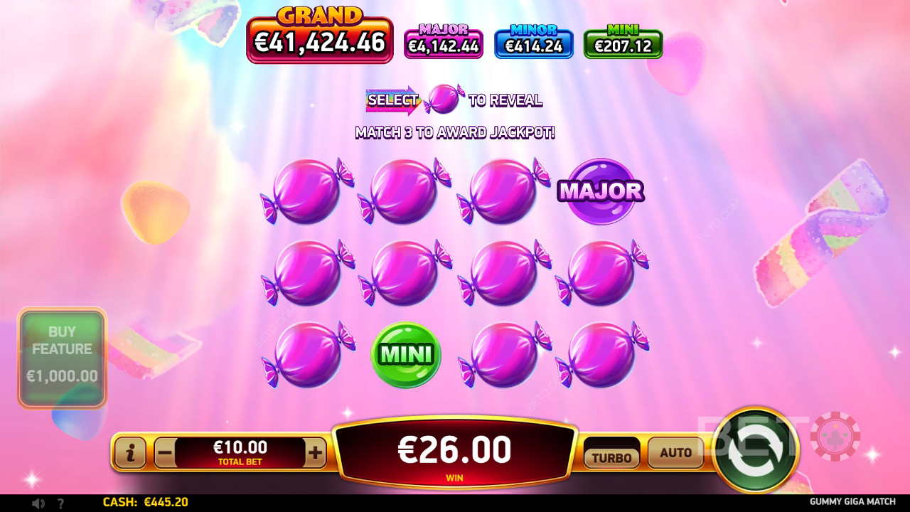 Gewinnen Sie das 18.997-fache Ihres Einsatzes beim Gummy Giga Match Slot Online!