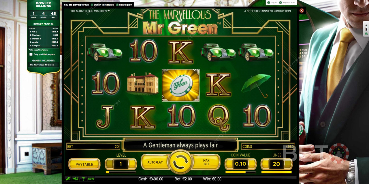 Der beste Ort, um online Spielautomaten zu spielen, ist die Mr Green Gaming Site.
