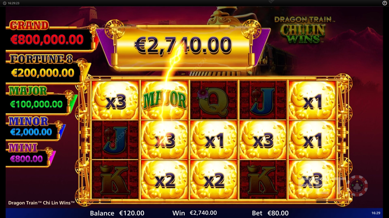 Gewinnen Sie das 10.000-fache Ihres Einsatzes im Dragon Train Chi Lin Wins Slot!