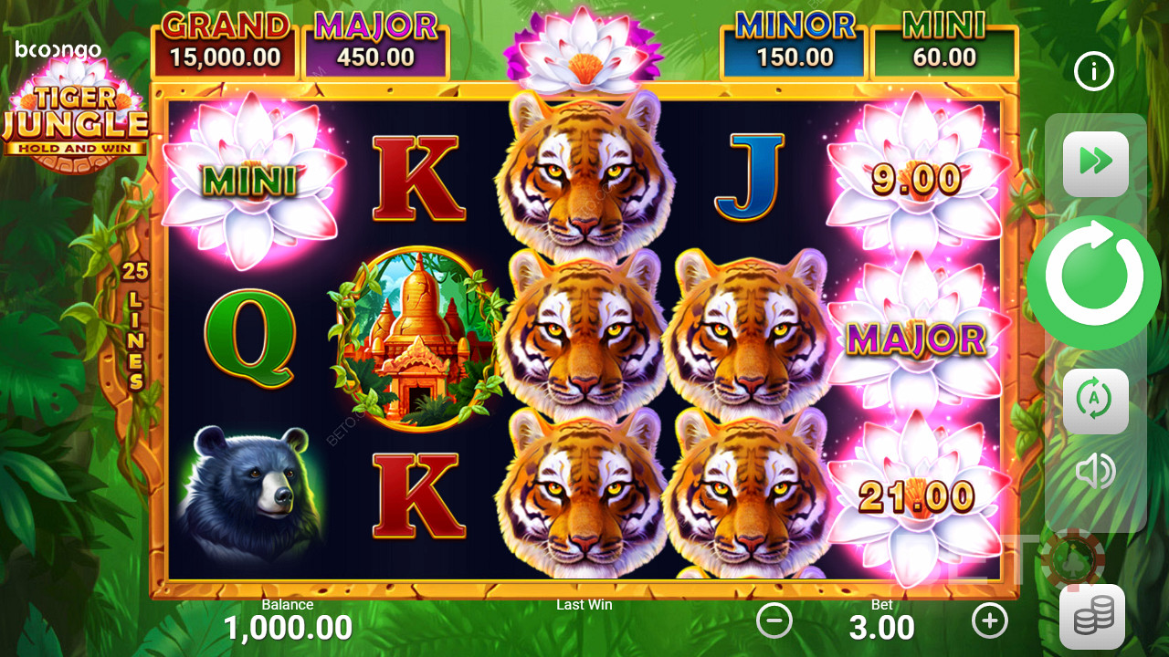Die Spieler können während der Bonusspielrunde dieses Spielautomaten 4 verschiedene Jackpots erhalten